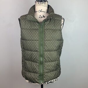 Laura Scott Polka Dot Puffer Vest